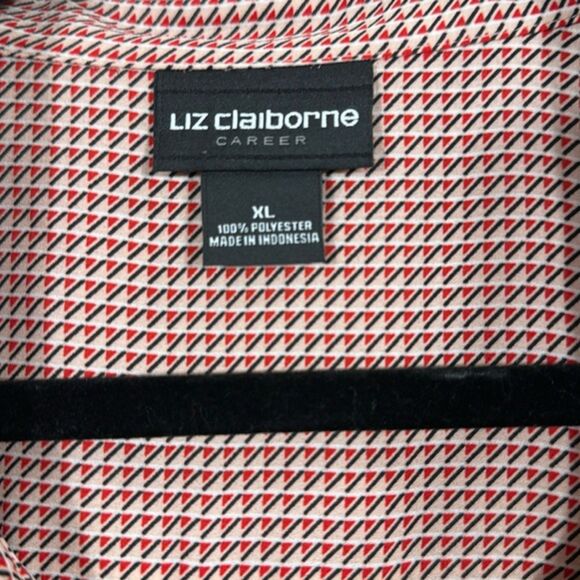Liz Claiborne Career Long Sleeve Button Down Geometric Pattern Shirt Size XL - Picture 8 of 9